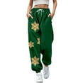 thumbnail image 1 of Pantalones de mezclilla Gibobby Leggings elásticos largos navideños mujer Verde M, 1 of 4