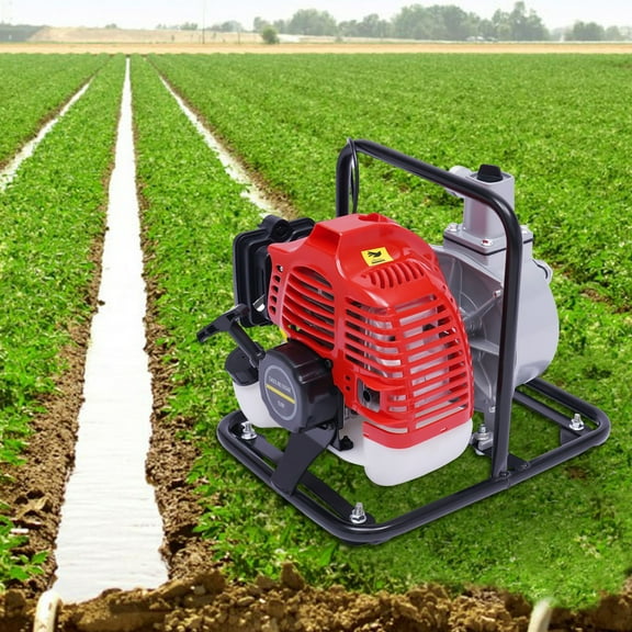 Toolven Water Transfer Pump Gas Water Pump 1 Inch 2 Stroke 2HP 43CC Portable Gas Pump