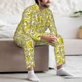 thumbnail image 6 of Bingfone Men's Pajama Set 2 Piece Loungewear PJs, Long Sleeve with Pajama Pants-Banana, 6 of 7