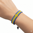 thumbnail image 4 of Sweden Flag Bracelet: Handmade Bracelet,Adjustable Beaded Boho-Style Rope Bangle with Patriotic Design, 4 of 8