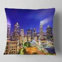 Designart Charlotte North Carolina Cityscape - Cityscape Throw Pillow - 16x16