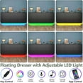 thumbnail image 5 of Smart Home 9-Drawer Floating Dresser w/ USB Outlets & LED Lights | Extra-Wide Storage Cabinet with Fast Charging Station | Bedroom & Living Room Organizer (Black), 5 of 6