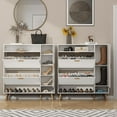 thumbnail image 5 of Gyfimoie Shoe Rack Cabinet, Free Standing Shoes Storage Organizer Cabinet with 3 Flip Drawers for Living Room-White, 5 of 5