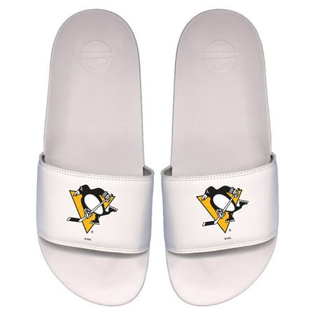 

Men s ISlide White Pittsburgh Penguins Primary Logo Motto Slide Sandals