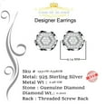 thumbnail image 4 of King of Bling's 0.20ct Diamond Stud Hexagon Earrings For Women White 925 Sterling Silver For Men, 4 of 12