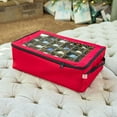 thumbnail image 4 of 2-Tray Red Christmas Ornament Storage Bag - Holds up to 48 Ornaments, 4 of 7