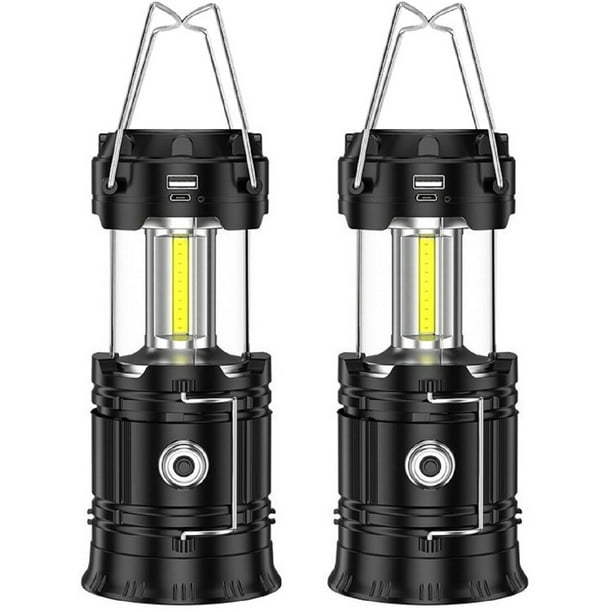 GVDV 2 Pack LED Camping Lantern, USB Rechargeable and Battery Powered 2