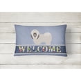 thumbnail image 2 of Carolines Treasures BB8319PW1216 Lhasa Apso Welcome Canvas Fabric Decorative Pillow, Blue, 12H x16W, multicolor, 2 of 3