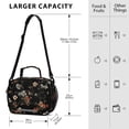 thumbnail image 4 of FORMRS Student Lunch Bag Insulated Reusable Cooler Box with Zipper Pockets, Black Flowers, 4 of 9