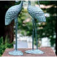 thumbnail image 3 of SPI Pair of Oxidized Brass Love Cranes Garden Statues, 3 of 3