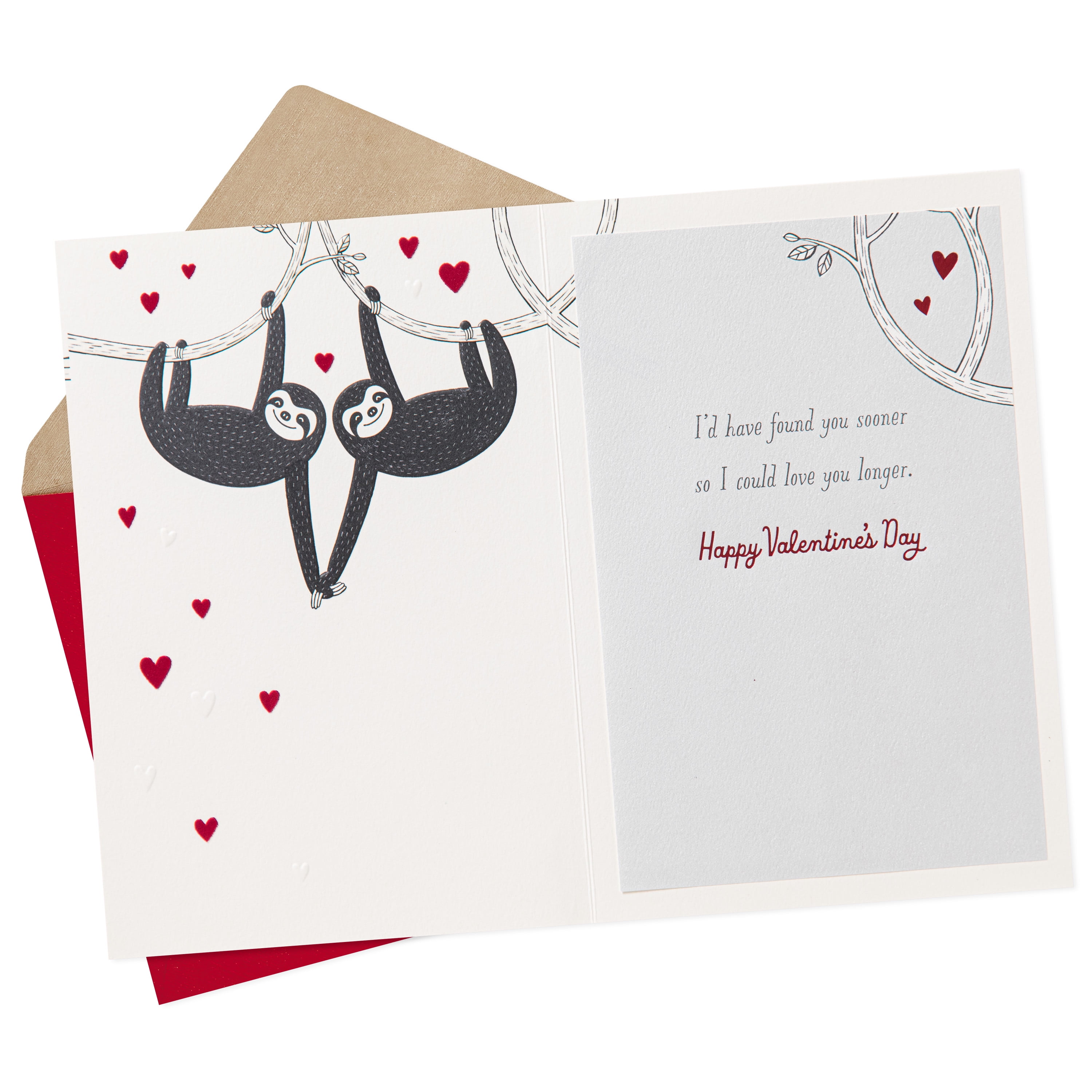 Hallmark Romantic Valentine's Day Greeting Card (Love You Longer Cute Sloths)