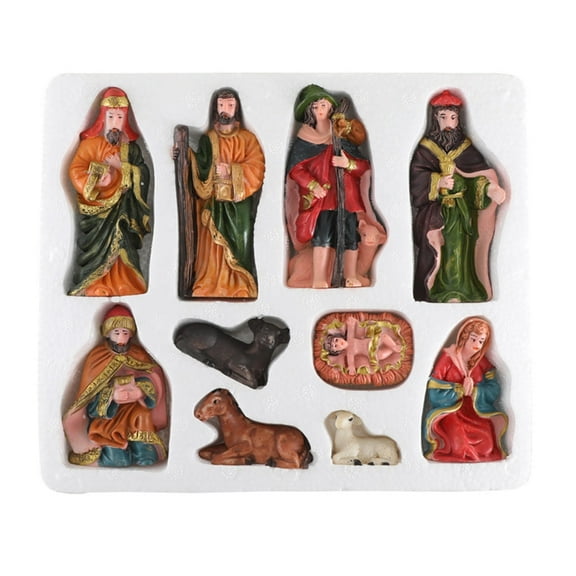 XISAOK Christmas Crib Figurines Miniatures Ornament Church Gift Home Decorations