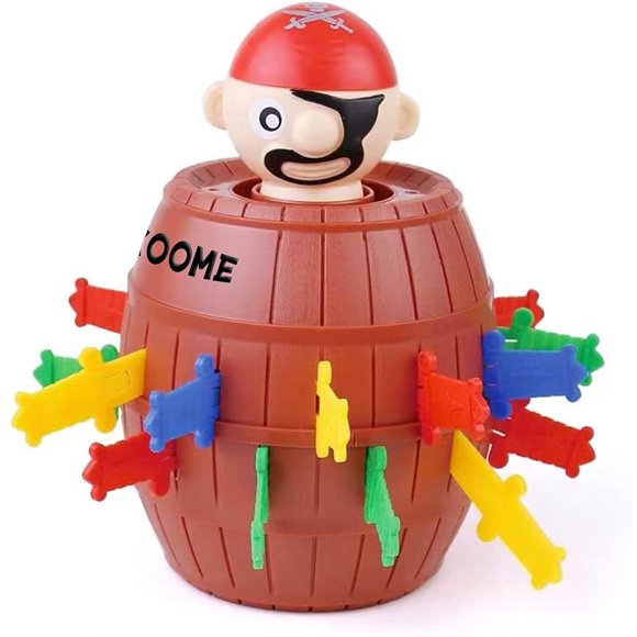 Pirate Funny Barrel Novelty Toy Bucket for Kids and Adults Random Game Lottery Game Lucky Stab Toys Party Game Interactive Spoof Pirate Barrel Can Pop-Up