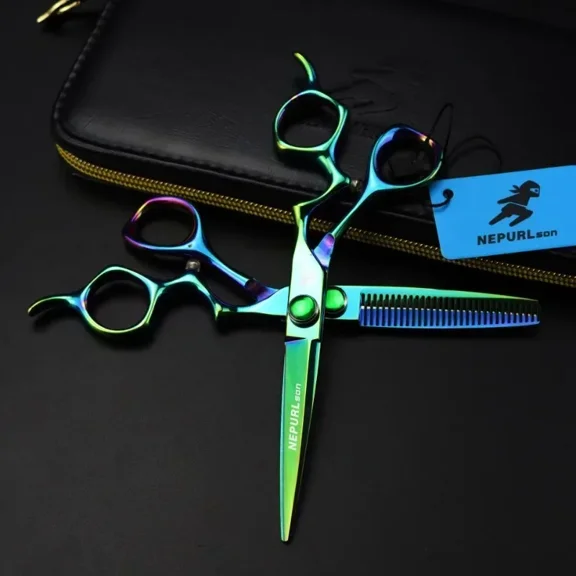 2pcs Hair Cutting Scissors 6.0" Hairdressing Scissors Thinning Shears Grooming Styling Stainless Steel Kit Barber Men Women