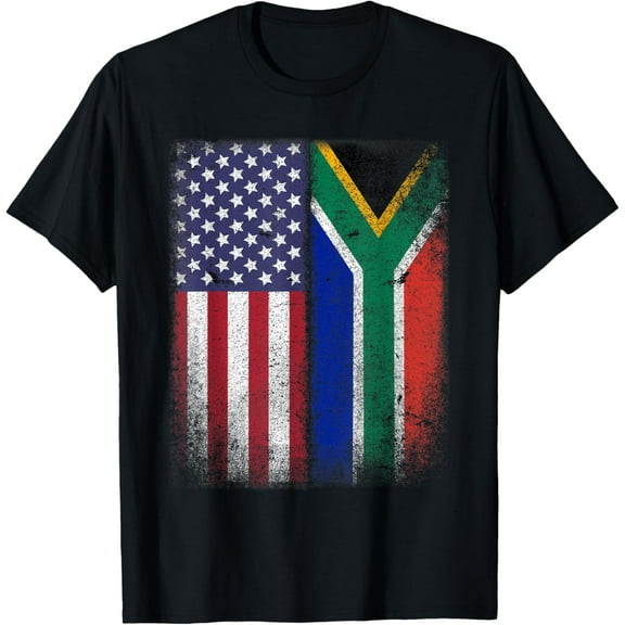 USA South Africa Flag Design for Men Women Kids T-ShirtPure cotton short-sleeved shirts for both men and women
