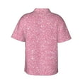 thumbnail image 3 of Goofa Glitter Pink Hawaiian Shirt for Men, Unisex Summer Beach Casual Short Sleeve Button Down Shirts,Aloha Tropical Floral print shirt-Medium, 3 of 9