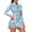Blue Floral, variant on Xixirimido Forest Camouflage Print Women Long Sleeve Golf Dress, Mini Tennis Dress with Built-in Shorts, Quick Dry Breathable Workout Sports Athletic Dress, X-Large