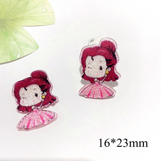 20Pcs Mini Maquillaje Niñas Accesorio De Princesa Espalda Plana Joyería Adornos Anillo Sirena Oreja Hacer Álbum De Recortes Decoración Artesanía Para El Hogar