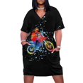 thumbnail image 2 of Moto deportes de acuarela regalos de motorista vestido suelto con bolsillo vestidos de moda para mujer vestido vintage, 2 of 7