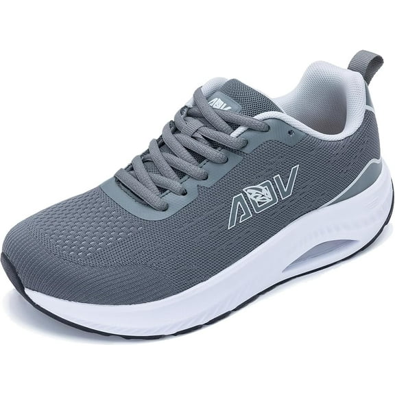 MAYKX Women's Wide Toe Box Walking Shoes with Arch Support for Plantar Fasciitis，Non Slip Cushioning Tennis Sneakers Foot Pain Relief