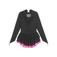 thumbnail image 6 of CHICTRY Kids Girls Shiny Rhinestone Long Sleeve Figure Ice Skating Leotard Dress Hot Pink 16, 6 of 7