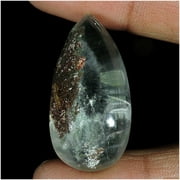 46.40Cts Lodolite Garden Quartz Mineral Crystal Pear Cabochon Gemstone