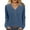 Blue, variant on Otntypg Long Sleeve Button V Neck Henley Shirts for Women Casual Fall Winter Basic Cable Knit Tunic Sweater Blouse Loose Fit Cozy Knitwear Tops Light Blue L