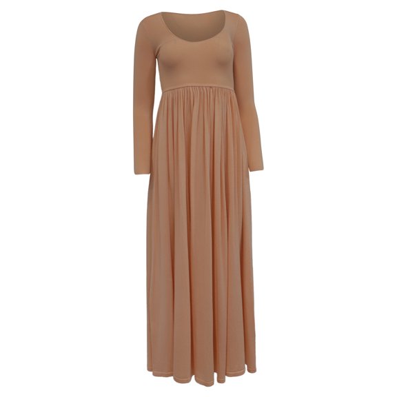 Pre-Owned Zimmermann Metallic Pleated Long Sleeve Maxi Dress in Orange Viscose