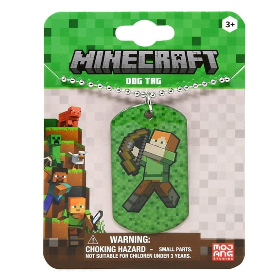Minecraft Dogtag Necklace on Card, Kid