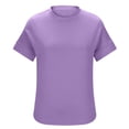 thumbnail image 6 of Womens Tops Dressy Casual Women's Knit Top Ribbed Slim Short Sleeved Shirt Round Neck Casual Summer Fashion Bottoming Shirt, 6 of 6