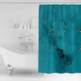 thumbnail image 2 of Shower Curtain Bathroom Set Abstract Teal Marble Liquid Texture Waterproof Fabric Shower Curtains with Grommets&Hooks Modern Stone Art Gold Line Privacy Bath Curtain for Bathtub 72x84in, 2 of 7