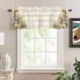 thumbnail image 2 of Kitchen Valances for Window, Watercolor Flower Potted Plant Light Filtering Rod Pocket Valance Curtain, Farm Beige White Stripe Short Curtains Window Topper for Bedroom Bathroom Living Room 42x12in, 2 of 9