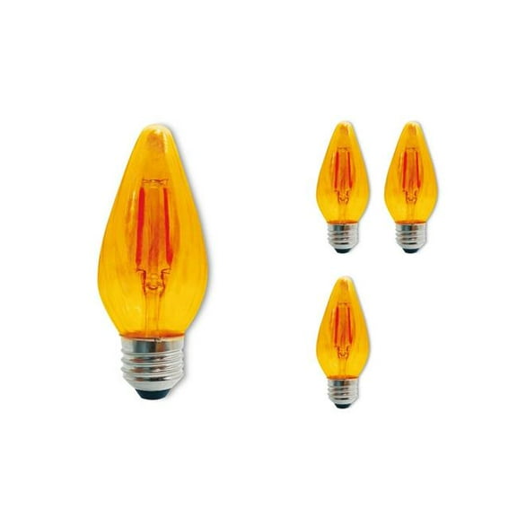 Bulbrite 862790 4W Dimmable F15 Shape 2100K Filament Medium E26 Base Fiesta Amber LED Bulb - Pack of 4