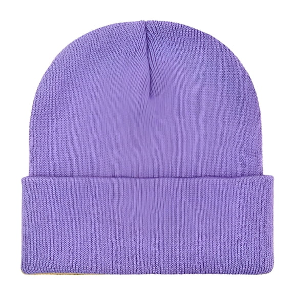 TELOLY Winter Hats for Women & Men, Soft Warm Slouchy Knit Hat Stocking Hats Cuffed Plain Skull Caps for Cold Weather Purple Beanie