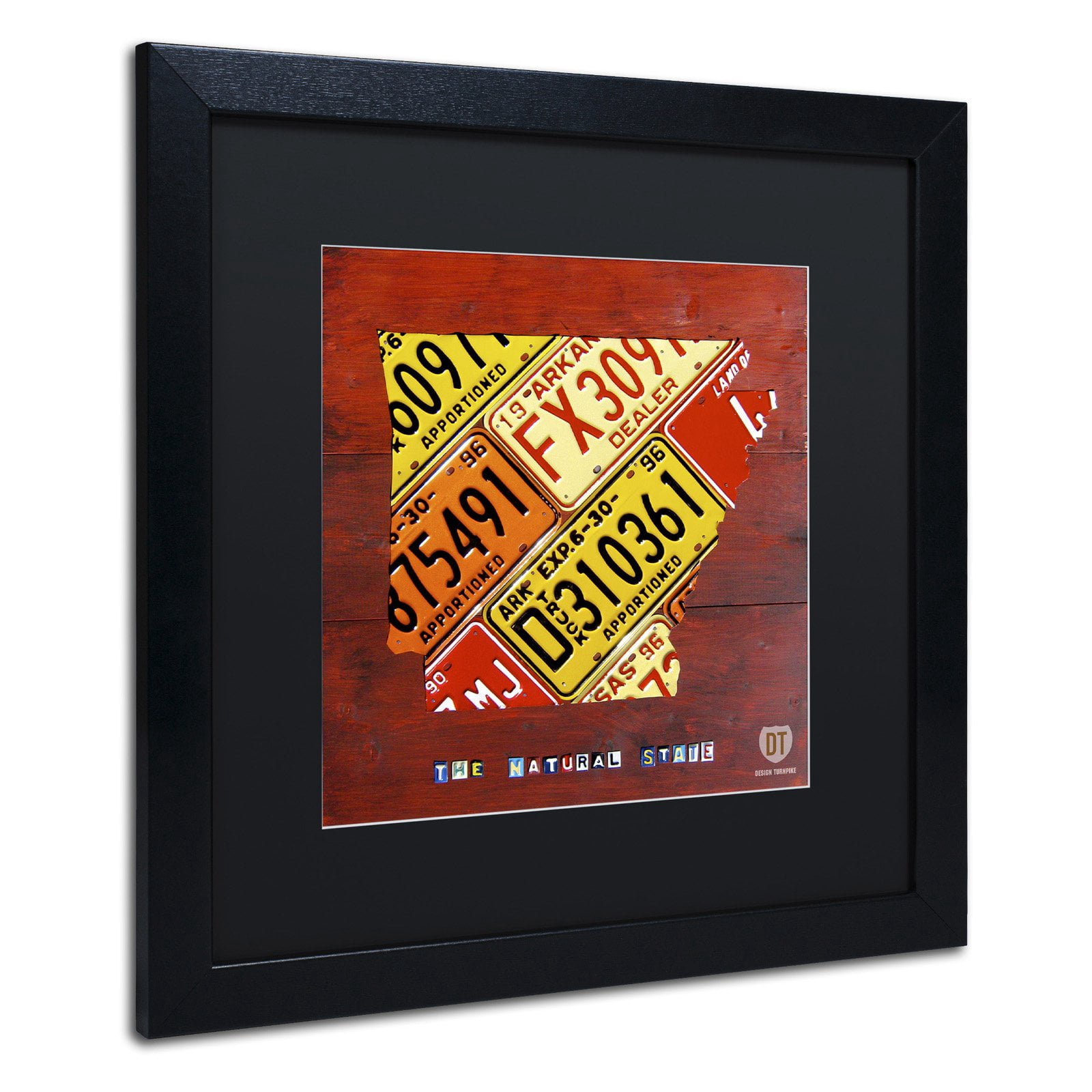 Trademark Fine Art 'Arkansas Map' Canvas Art by Design Turnpike, White Matte, Black Frame