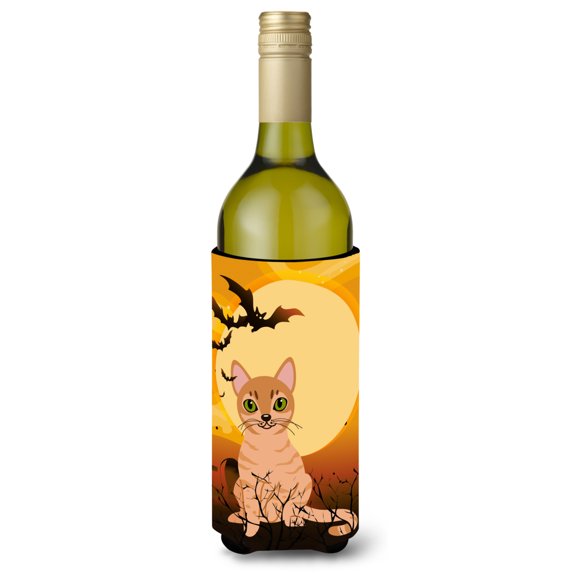 Carolines Treasures BB4440LITERK Halloween Australian Mist Cat Wine Bottle Beverge Insulator Hugger  Wine Bottle