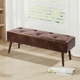 thumbnail image 6 of Furniliving Upholstered Bench Long Entryway Bench Bedroom Ottoman ,Dark Brown, 6 of 12