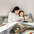 thumbnail image 4 of Manfei Xmas Snowman Twin Bedding Sets 7pcs for Kids Boys Girls, Winter Snowflakes Cardinal Bird Bedding Comforter Set, Gray Happy New Year Gifts Sheet Sets, Microfiber Bedroom Decor, 4 of 8