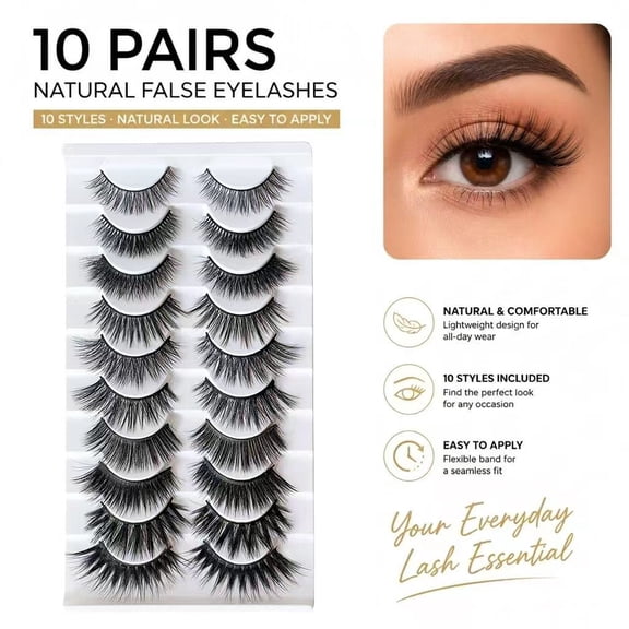 False Eyelashes 10 Different Styles Fluffy Look Strip Lashes