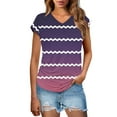 thumbnail image 2 of JMKQLZ Women Short Sleeve Sequins Loose Polluer Solid V-Neck Blouse Shirt, 2 of 8