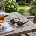 thumbnail image 4 of Unisex Oval Sunglasses - Retro 90s Style Lightweight UV Protection Eyewear for Men and Women Black, 4 of 4