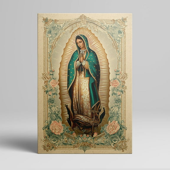 1pc Framed Vintage - Style Our Lady of Guadalupe Canvas Wall Art, Decor room hanging Wall Picture Decor for Home Gifts, living room, bathroom, bedroom, kitchen wall art decor canvas wall art