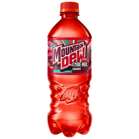 Mountain Dew Code Red Cherry Soda Pop, 20 fl oz Bottle