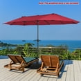 thumbnail image 2 of Costway 15FT Patio Double-Sided Umbrella Crank Outdoor Garden Market Sun Shade Wine, 2 of 9