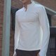 thumbnail image 5 of pstuiky Camisas de invierno de manga larga para hombre, Camisa deportiva de manga larga con cuello alto y cremallera de color liso para hombre, transpirable y ligera. Tops de hombre xxxl, 5 of 6