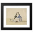 thumbnail image 2 of Eugène Boudin 18x15 Black Modern Framed Museum Art Print Titled - A Couple Seated on the Beach with Two Dogs (C. 1865), 2 of 5