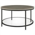 thumbnail image 6 of Evelyn&Zoe Sevilla Round MDF Coffee Table with Shelf, Antiqued Gray Oak, 6 of 8
