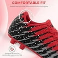 thumbnail image 2 of Vizari Bolt Firm Ground Soccer Cleats for Kids – Durable, Comfortable, and Stylish Boys and Girls Soccer Shoes with Traction - Red/Black/Silver, 11, 2 of 5