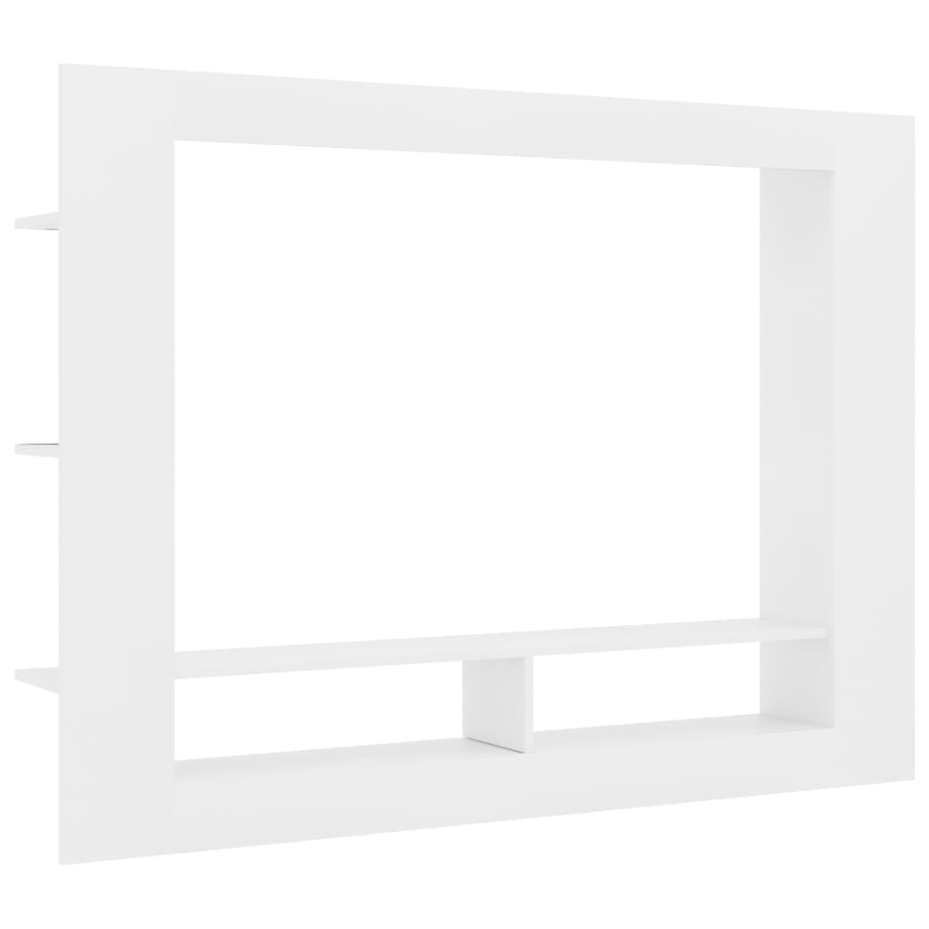 Veryke Wood TV Media Storage Stand, Modern Floating Entertainment Centers with 3-Tier Corner Shelves, White Veryke Wood TV Media Storage Stand, Modern Floating Entertainment Centers with 3-Tier Corner Shelves, White