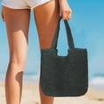 thumbnail image 4 of Bolsos de playa para mujeres Verano Bolso de hombro tejido grande suave Bolso de playa Tote Bolsa de paja para vacaciones de verano, 4 of 4